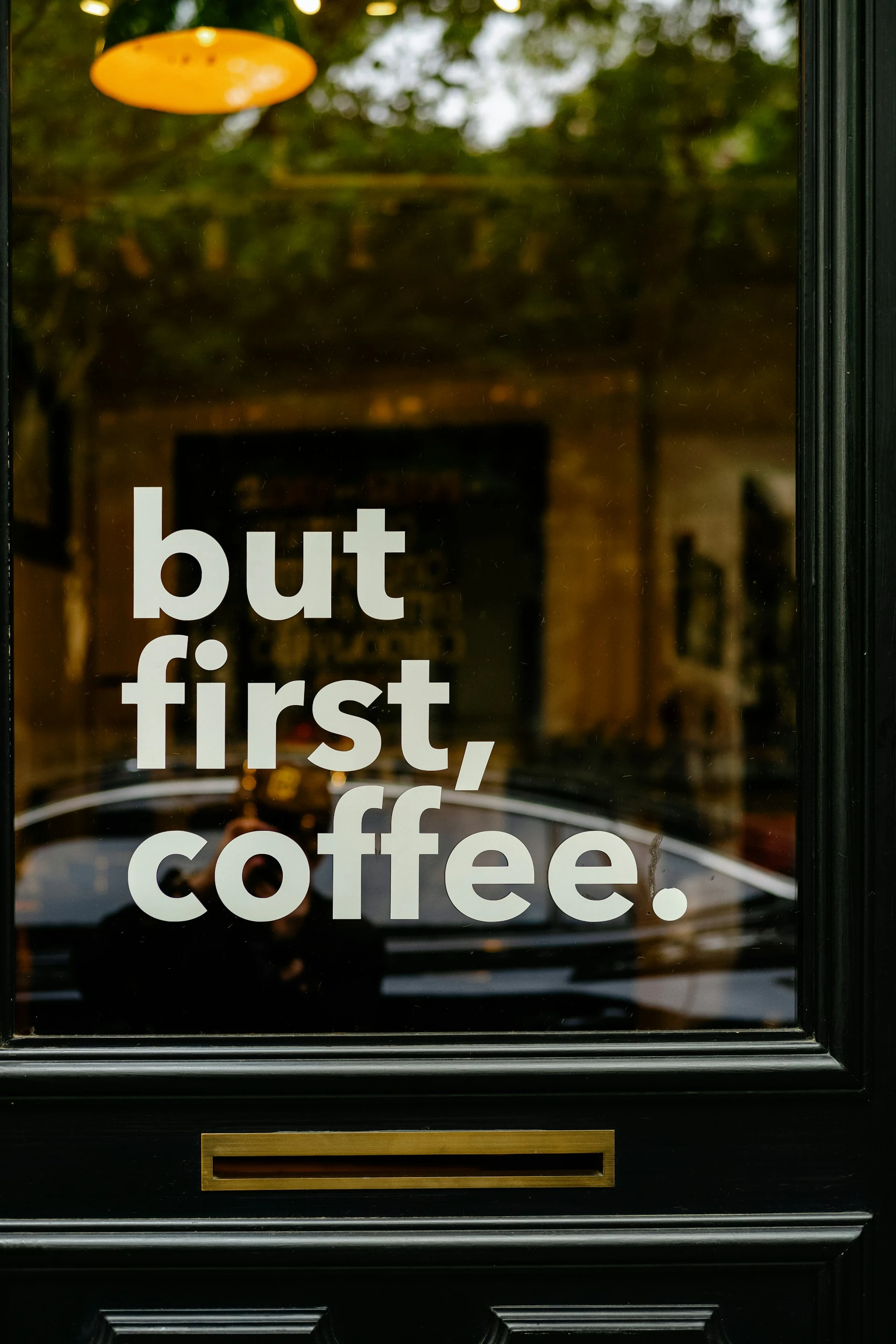 The entrance to a neighbourhood coffee shop